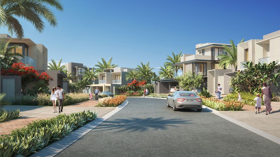 Street scene render, Jebel Ali Village community