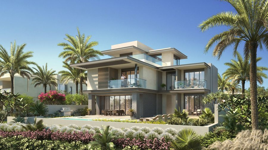 Villa exterior render, Jebel Ali Village